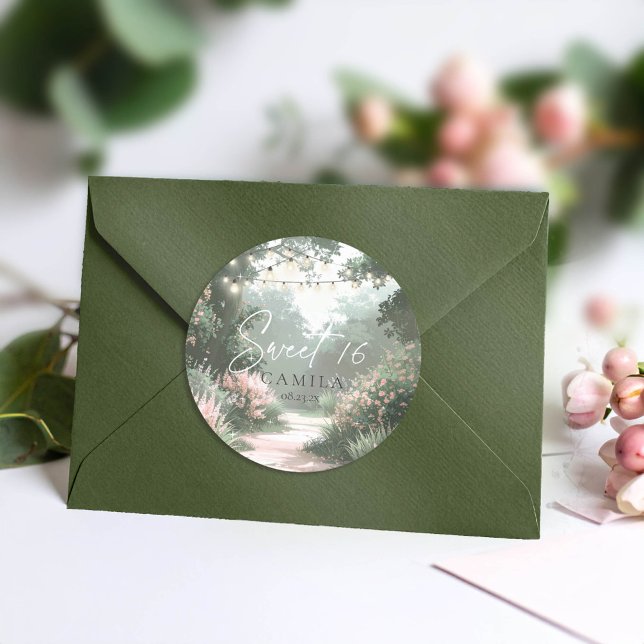 Pegatina Redonda Dulce de jardín encantado 16 ID1163 rosa (Subido por el creador)