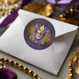 Pegatina Redonda Dulce de Masquerade 16 Purple Gold V2 ID1032