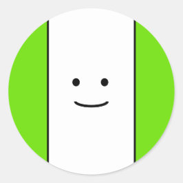 Pegatina Redonda Dulce Diversión Sonriente Cara Brillante Borde Ver