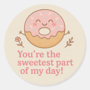 Pegatina Redonda Dulce Donut Gracias Sticker