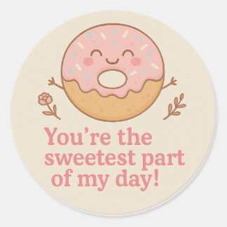 Pegatina Redonda Dulce Donut Gracias Sticker
