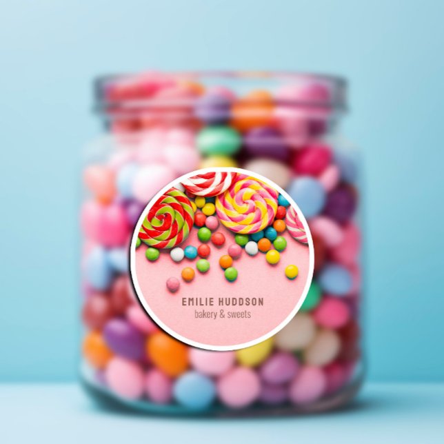 Pegatina Redonda Dulce dulce, pastelería (Candy Sweet, Cake Shop, Pastry Shop Classic Round Sticker #candysweet #bubblegum #birthdaypartykids)