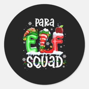 Pegatina Redonda Dulce escuadrón de elfos para divertido elfos de N