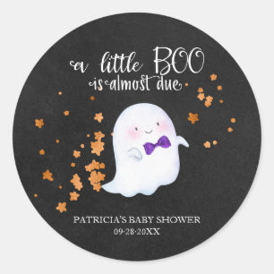 Pegatina Redonda Dulce Fantasma Chica de Halloween Shower de Bebé