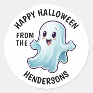 Pegatina Redonda Dulce Fantasma de Halloween