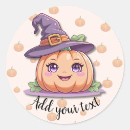 Pegatina Redonda Dulce Magia de Calabaza – Stickers de Halloween