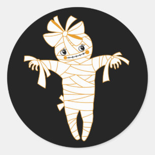 Pegatina Redonda dulce mami voodoo muñeca halloween truco o regalo