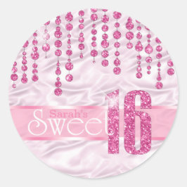 Pegatina Redonda Dulce manteca satina Dieciséis ID260 rosa