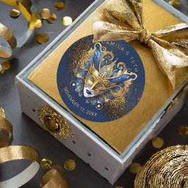 Pegatina Redonda Dulce Masquerade 16 Blue Gold V2 ID1032