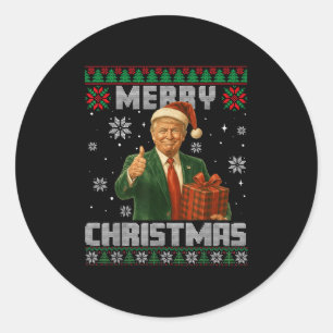 Pegatina Redonda Dulce navideño fea de Trump hace grande a los Navi