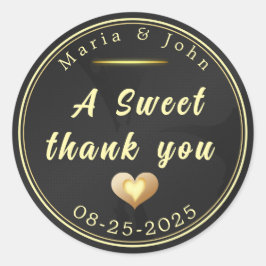 Pegatina Redonda dulce negro gracias