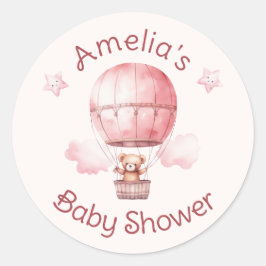 Pegatina Redonda Dulce Niña en Camino a Baby Shower