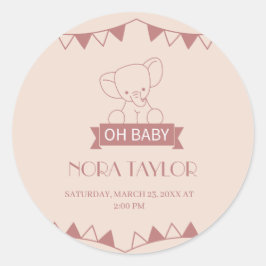 Pegatina Redonda Dulce Pequeño en camino