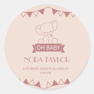 Pegatina Redonda Dulce Pequeño en camino