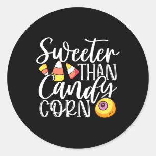 Pegatina Redonda Dulce que Candy Corn Hilarious Halloween Candy Co