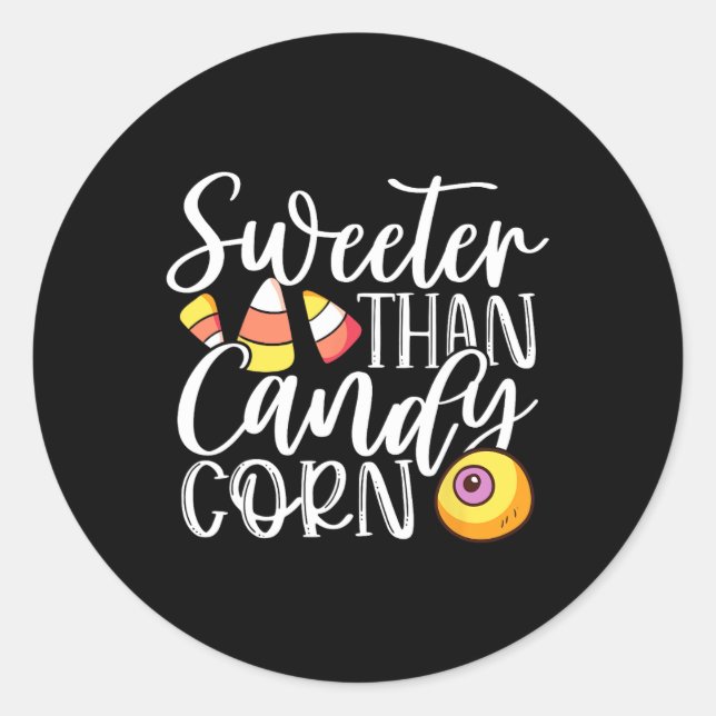 Pegatina Redonda Dulce que Candy Corn Hilarious Halloween Candy Co (Anverso)
