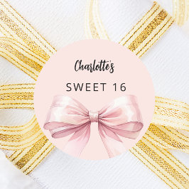 Pegatina Redonda Dulce rosado 16