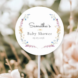 Pegatina Redonda Dulce Sueño Boho de Pequeña Flor Silvestre - Fiest
