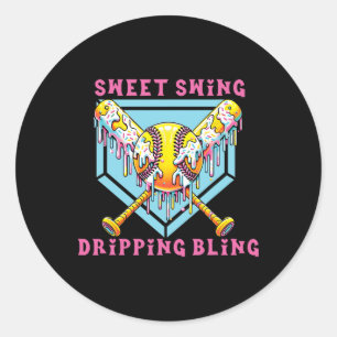 Pegatina Redonda Dulce Swing Goteo Bling Softll Helado Goteo S