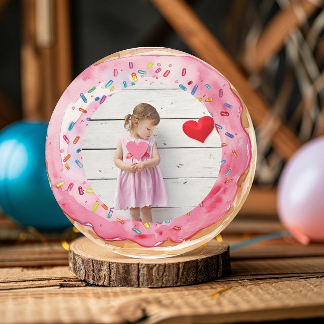 Pegatina Redonda Dulce tiempo Pastel Rosa Donut Cumpleaños (Subido por el creador)