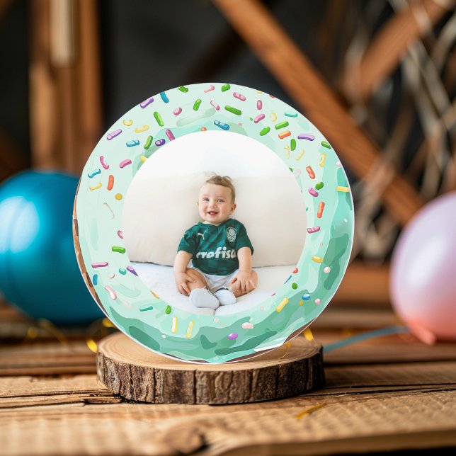 Pegatina Redonda Dulce tiempo Pastel Verde Donut Cumpleaños (Subido por el creador)