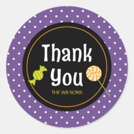 Pegatina Redonda Dulce truco o trata Halloween Gracias