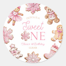 Dulce Uno Pan de Jengibre Rosa Fiesta de Cumpleaño