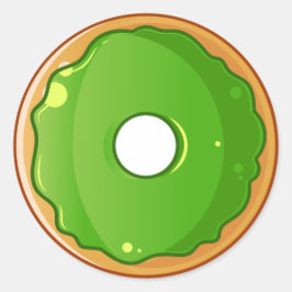 Pegatina Redonda Dulce verde Donut