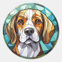 Dulce Vidrio Manchado Beagle Hound Dog