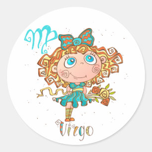 Pegatina Redonda Dulce Virgo Niño