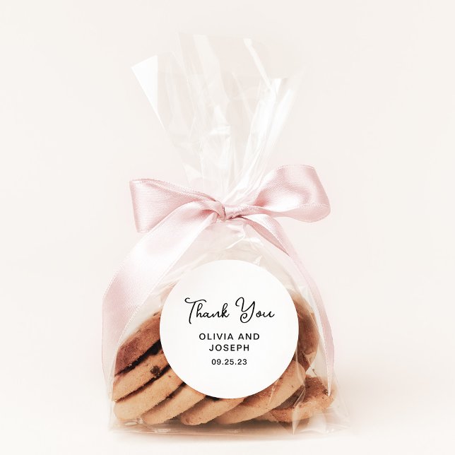 Pegatina Redonda Dulce y caprichoso | Boda Gracias (A sweet and whimsical thank you sticker for your wedding favors)