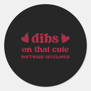 Pegatina Redonda Dulce y divertida desarrolladora de software del D