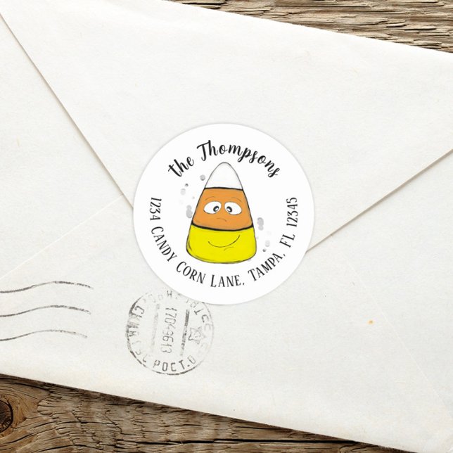 Pegatina Redonda Dulces De Halloween Felices De Maíz Dulce Direcció (Subido por el creador)