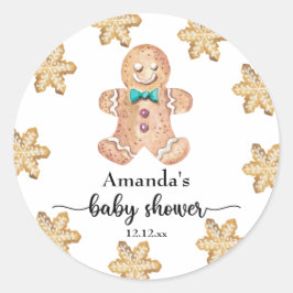 Pegatina Redonda Dulces de Navidad baby shower