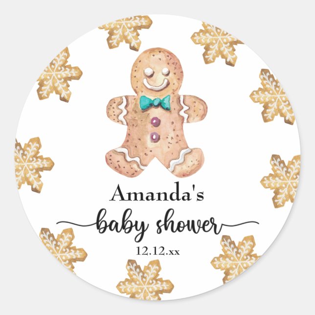 Pegatina Redonda Dulces de Navidad baby shower (Anverso)