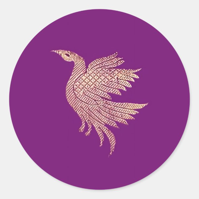 Pegatina Redonda Dulces de oro y púrpura (Anverso)