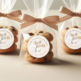 Pegatina Redonda Dulces fiestas de cumpleaños de ratón y galletas g