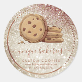 Pegatina Redonda Dulces Galletas Pastelería Tienda Dulce Repostería