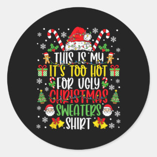 Pegatina Redonda Dulces Navidades demasiado calientes Dulces gracio