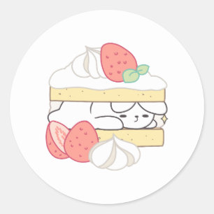 Pegatina Redonda Dulces pulseras: Deliciosa tarta de Buniberry