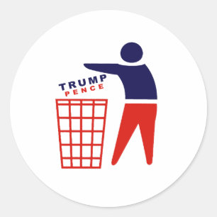 Pegatina Redonda Dump Trump Pence - Anti-Trump -