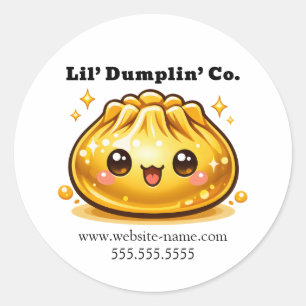 Pegatina Redonda Dumpling Kawaii Adorable