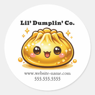 Pegatina Redonda Dumpling Kawaii Adorable
