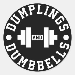 Pegatina Redonda Dumplings and Dumbbels - Bulking - Novedad diverti