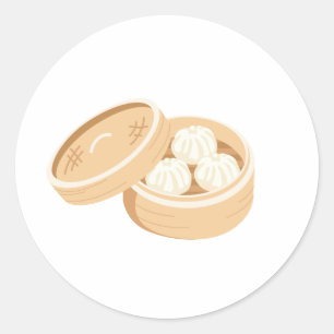 Pegatina Redonda Dumplings chinos