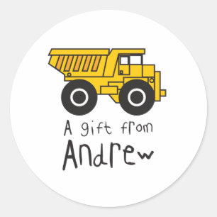 Pegatina Redonda Dumptruck - Andrew