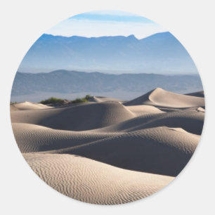 Pegatina Redonda Dunas de arena planas del Mesquite