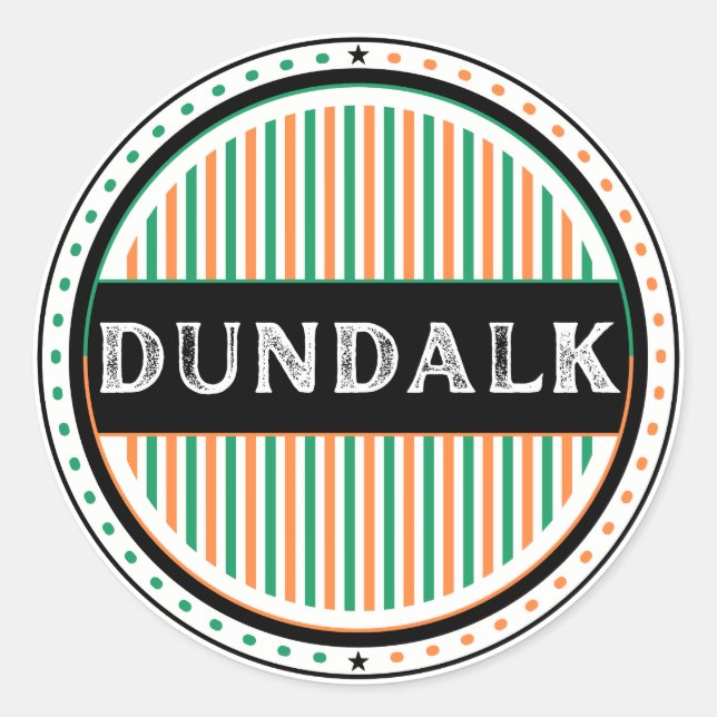 Pegatina Redonda Dundalk City Pride Emblem – Irish Identity (Anverso)