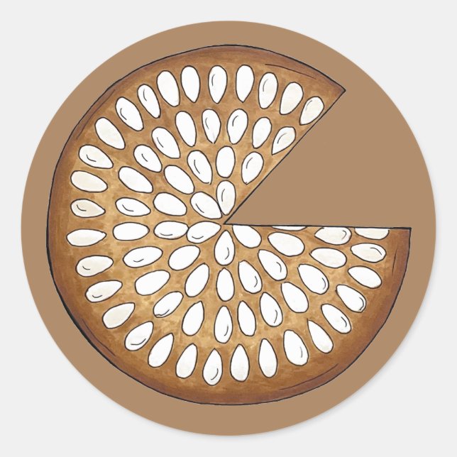 Pegatina Redonda Dundee Cake Scotland Escocia Comida Británica (Anverso)