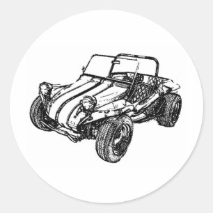 Pegatina Redonda Dune Buggy